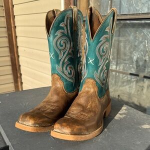 Twisted X Brown and Teal Western Boots